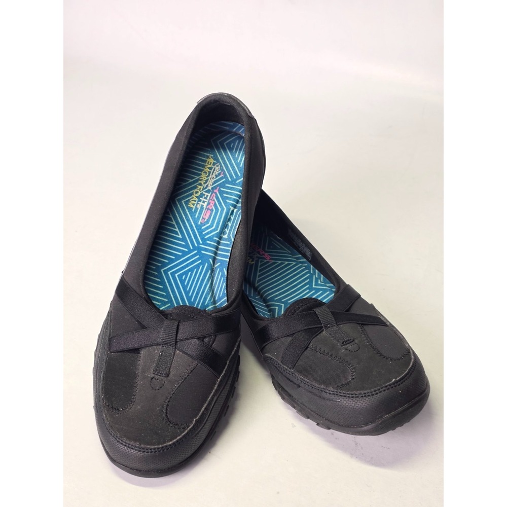 SKECHERS Relaxed Fit Women's Shoes Size 8 Black Memory Foam Slip On Ballets - Picture 8 of 11
